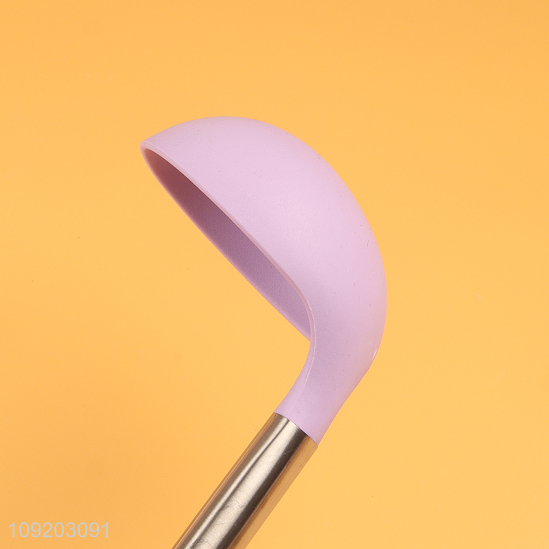 Most popular stainless steel handle silicone soup ladle for sale