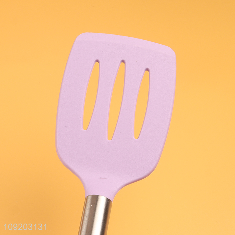 Best quality silicone kitchen utensil cooking slotted spatula for sale