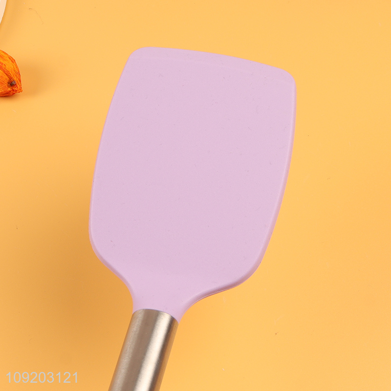 Hot selling silicone non-stic cooking spatula with stainless steel handle