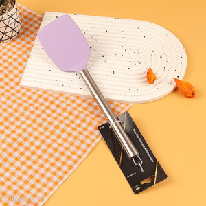 Hot selling silicone non-stic cooking spatula with stainless steel handle