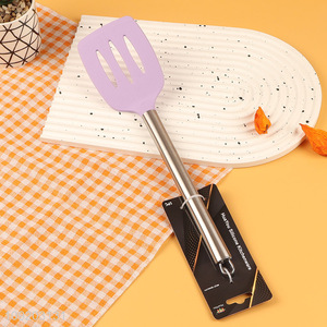 Best quality silicone kitchen utensil cooking slotted spatula for sale