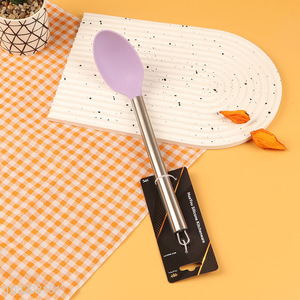 China products stainless steel handle kitchen utensil silicone basting spoon