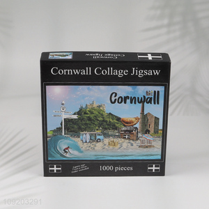 China factory creative 1000pcs Cornwall collage jigsaw toy educational toys