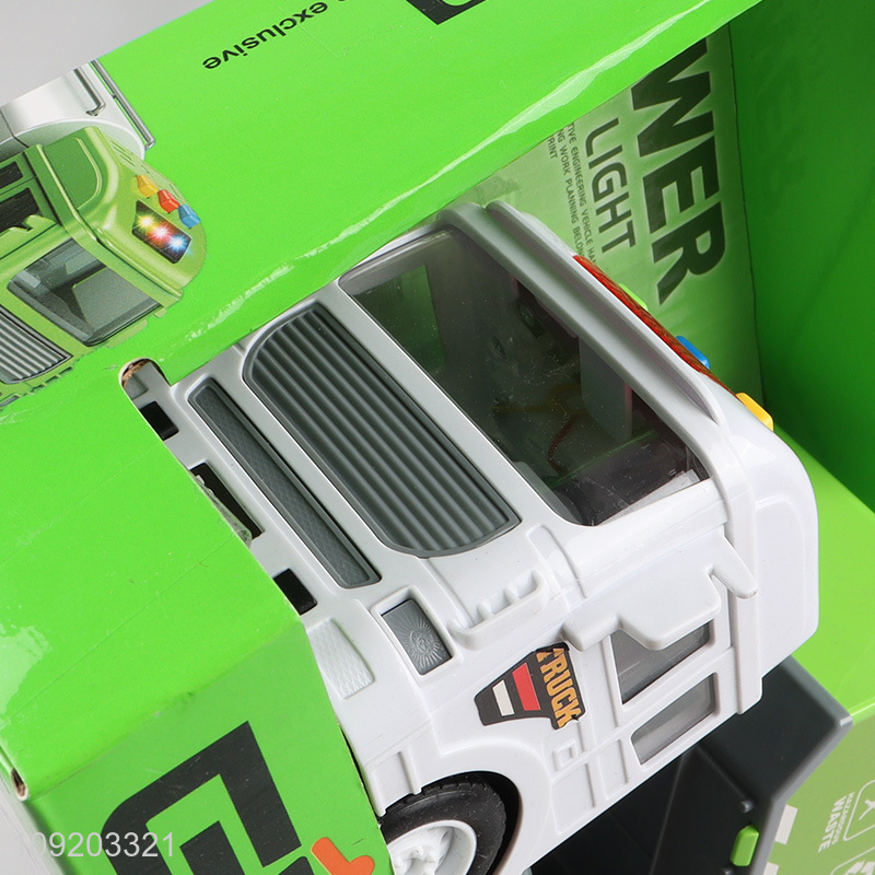 Top selling children car toys sprinkle truck toys with music&lights