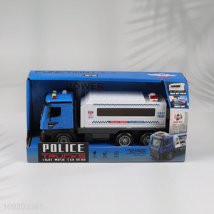 Hot selling children music lights police truck toys wholesale