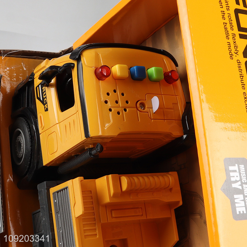 Yiwu market children lights music heavy truck toys for sale