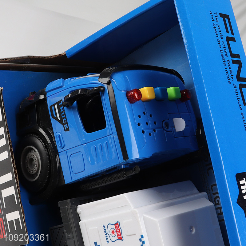 Hot selling children music lights police truck toys wholesale