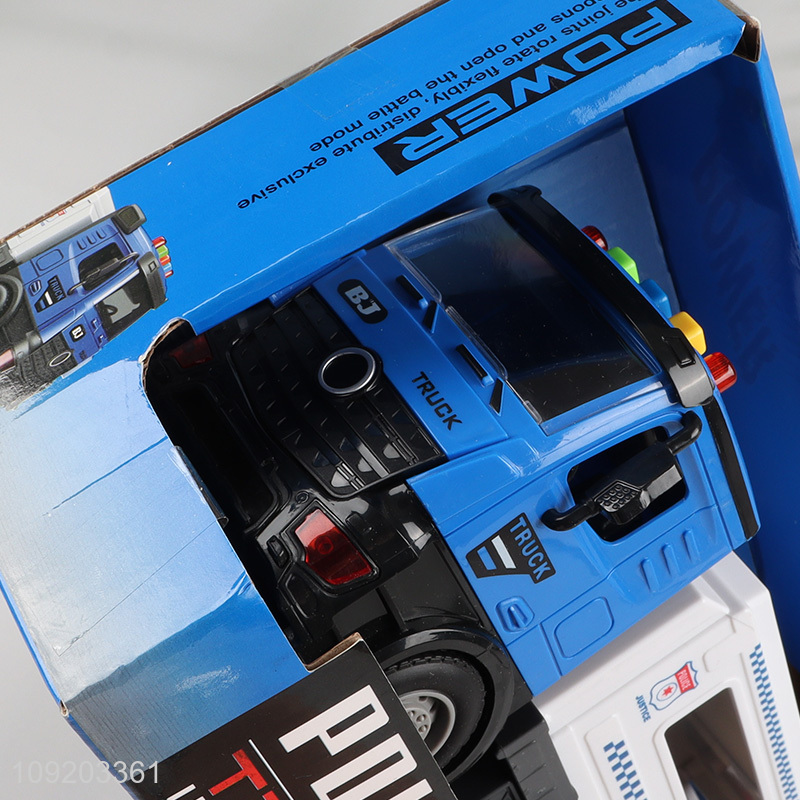 Hot selling children music lights police truck toys wholesale