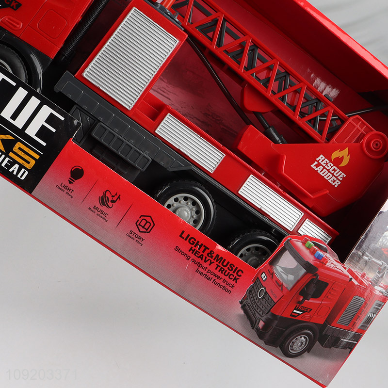 Good selling children truck toys music lights rescue truck toys