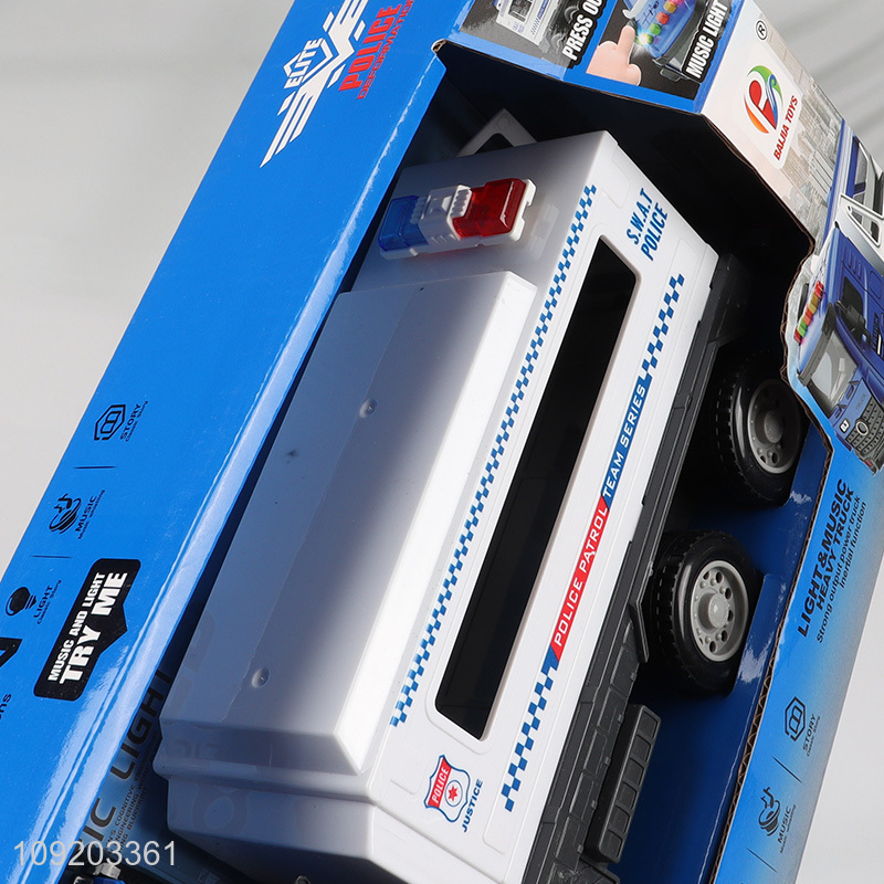 Hot selling children music lights police truck toys wholesale