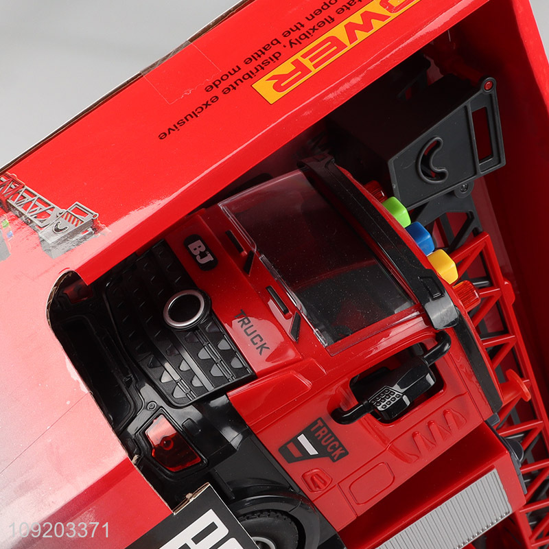 Good selling children truck toys music lights rescue truck toys