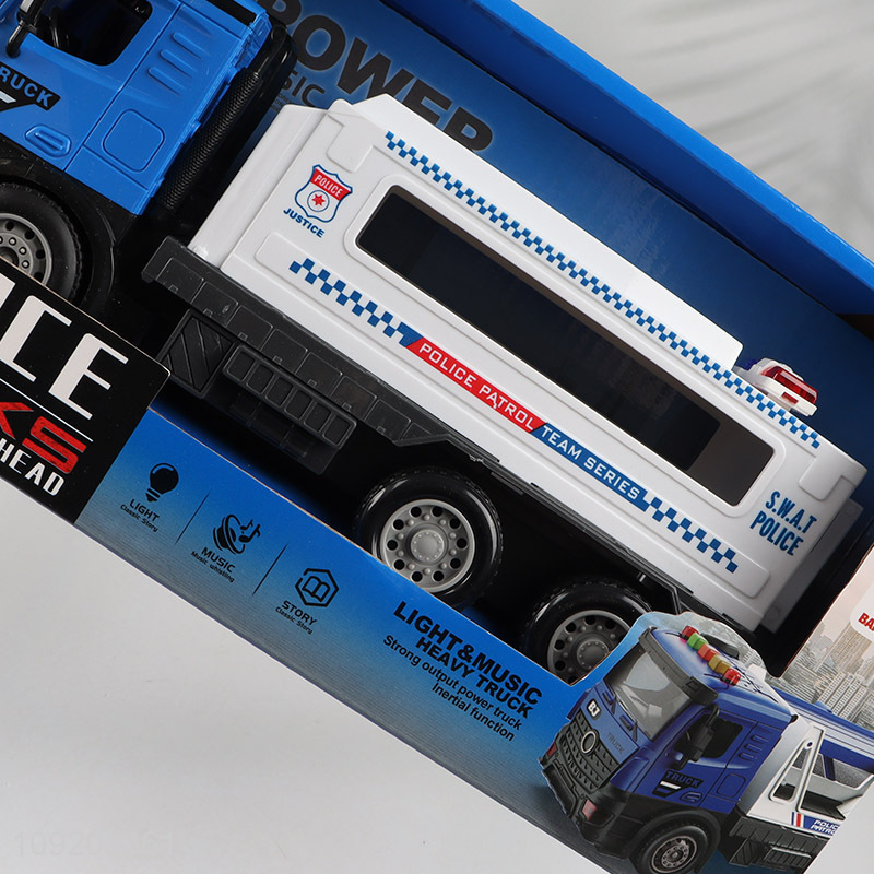 Hot selling children music lights police truck toys wholesale