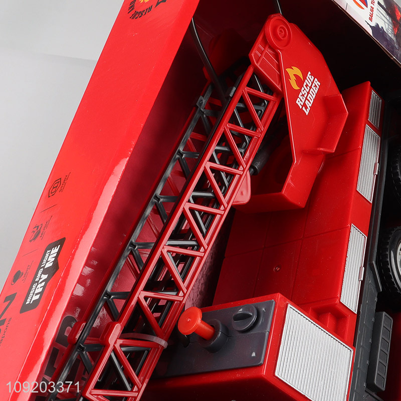 Good selling children truck toys music lights rescue truck toys