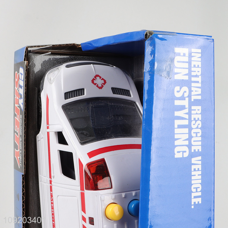 China supplier music lights inertial rescue vehicle rescue truck toys for kids