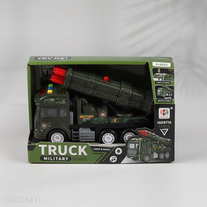 Good quality children truck toys music lights military truck toys
