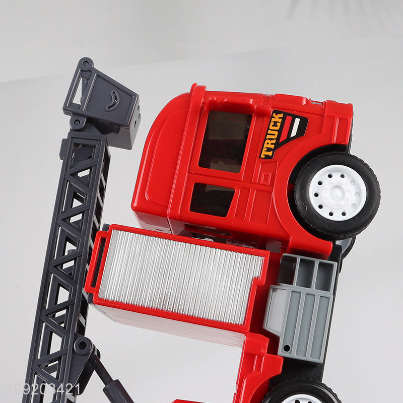 China products 8pcs children fire engine truck spray truck toys with lights&music