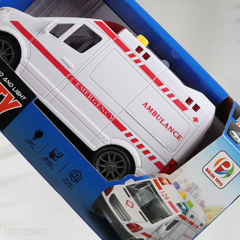 China supplier music lights inertial rescue vehicle rescue truck toys for kids