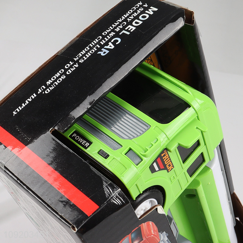 Best selling children inertia watering truck spray truck toys with lights&music