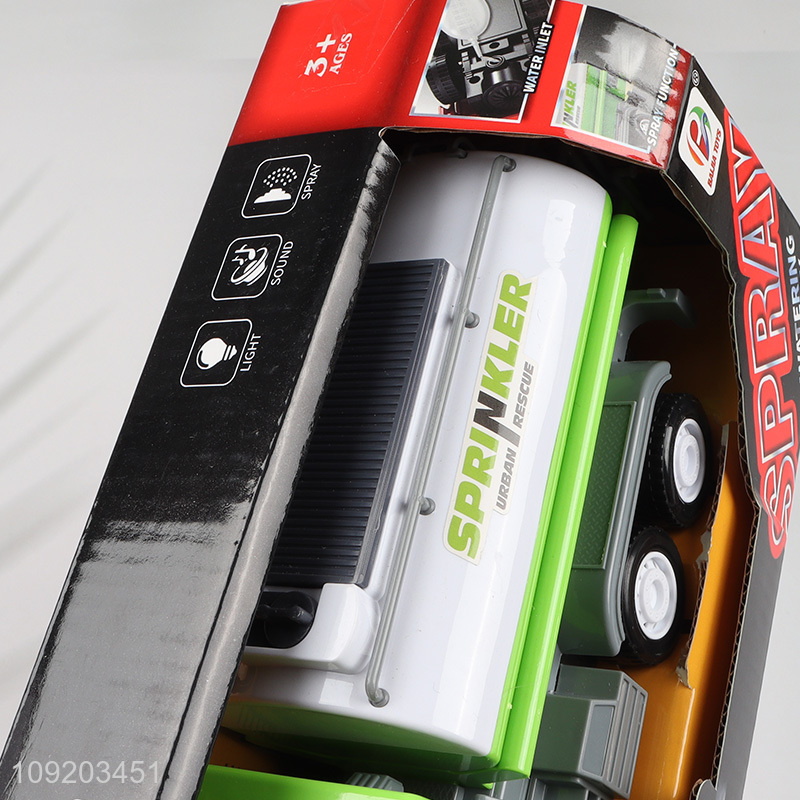 Best selling children inertia watering truck spray truck toys with lights&music