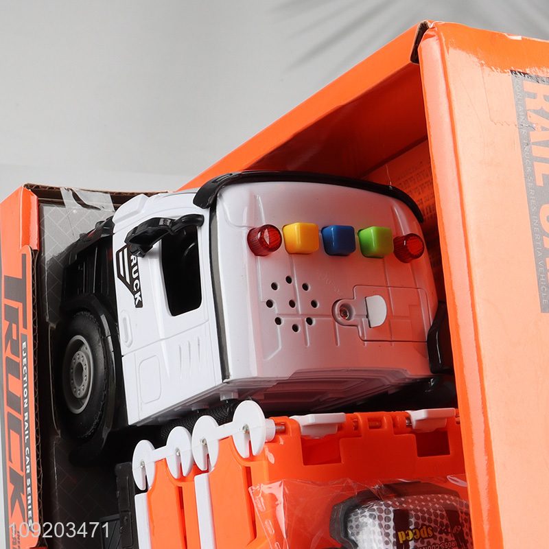 Hot products music lights children inertia ejection rail car toys for sale