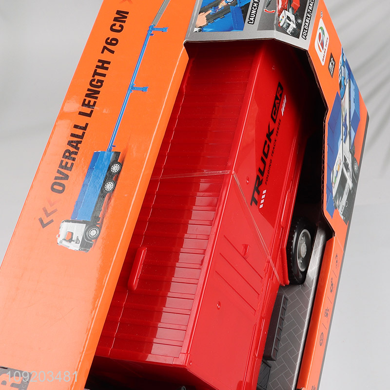 Good selling children inertia ejection rail car toys with lights&music