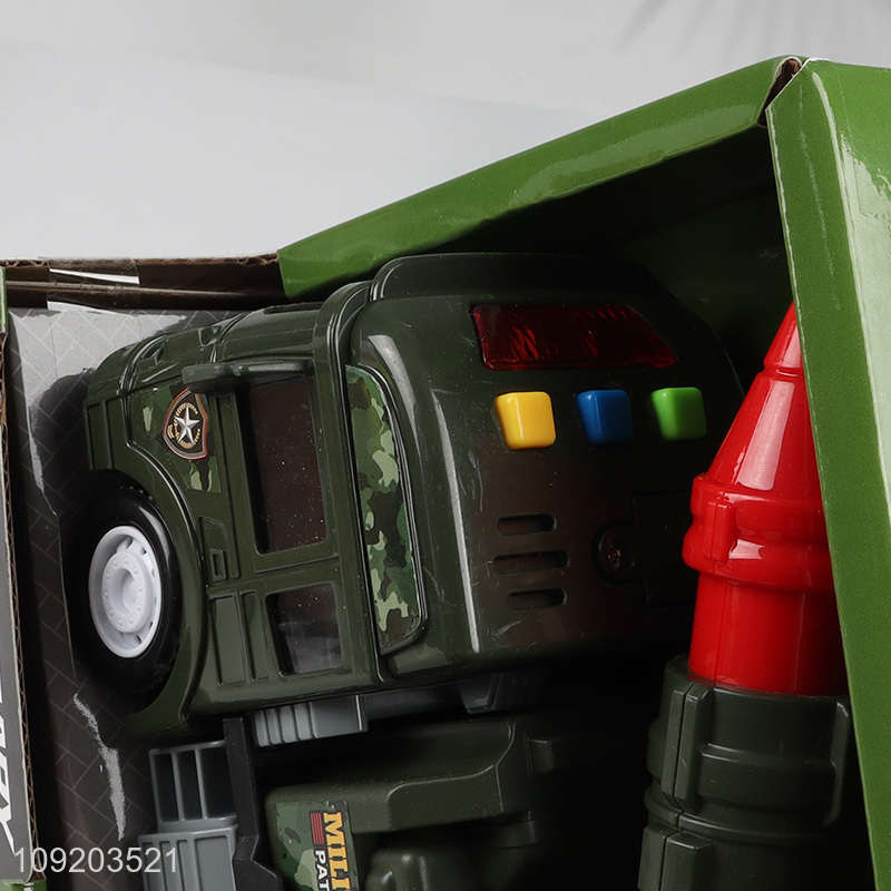 New products funny children music lights military truck toys for sale