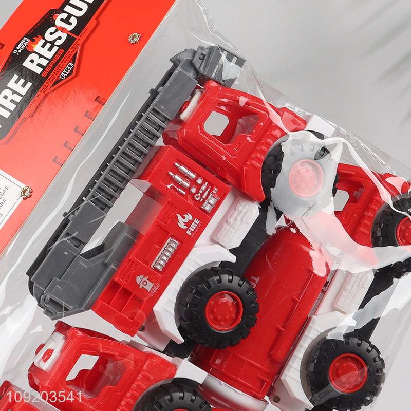 Most popular 4pcs inertia fire rescue truck toys for children