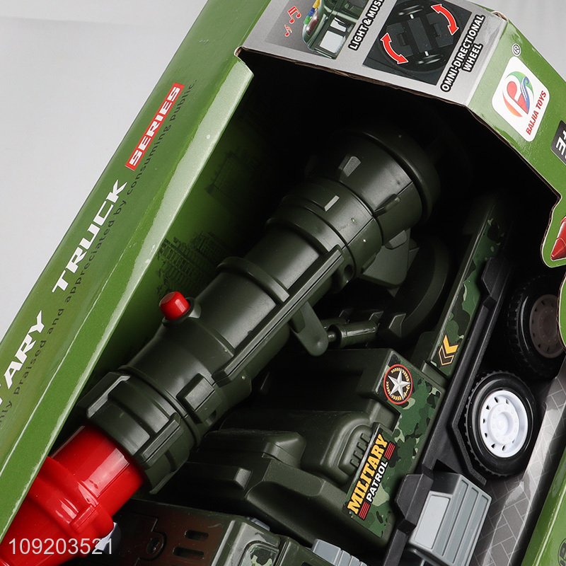 New products funny children music lights military truck toys for sale