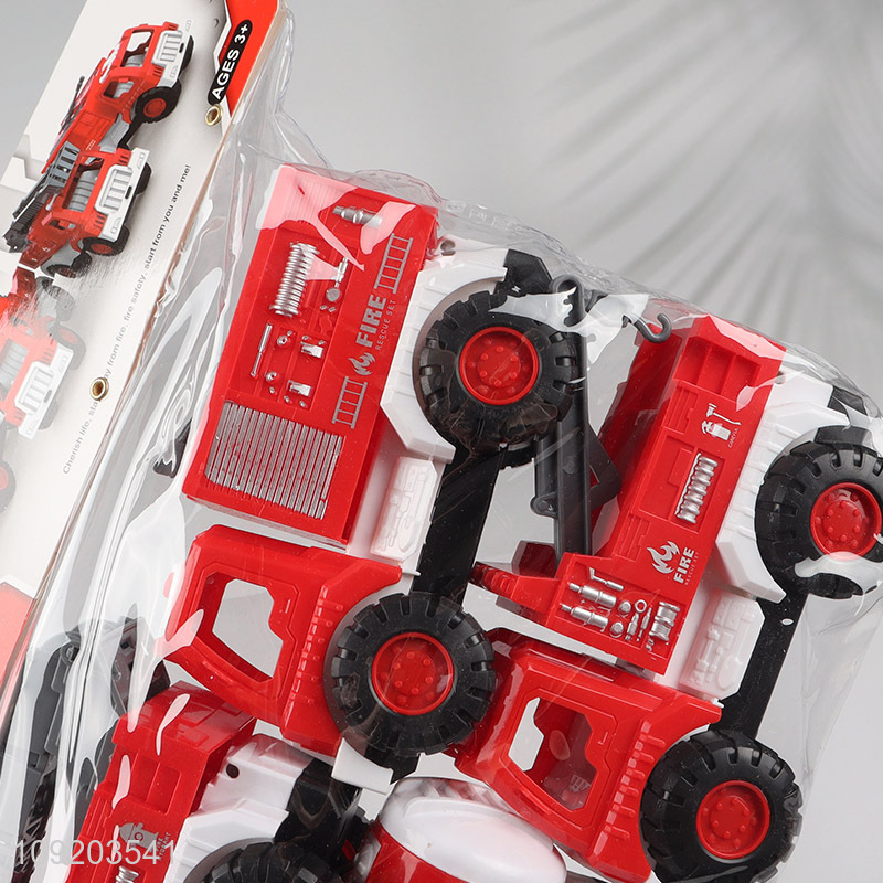 Most popular 4pcs inertia fire rescue truck toys for children