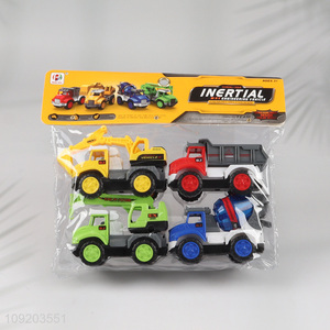 Best quality 4pcs children toys inertial engineering vehicle toys