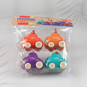 Best selling 4pcs cartoon children inertial car toys wholesale