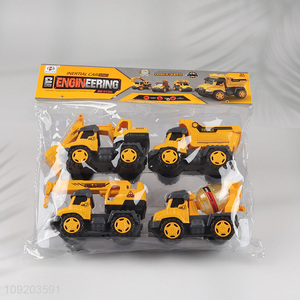 Good selling 4pcs children truck model toys inertial engineering truck toys