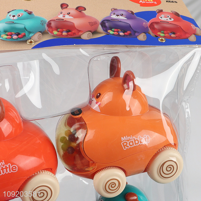 Best selling 4pcs cartoon children inertial car toys wholesale