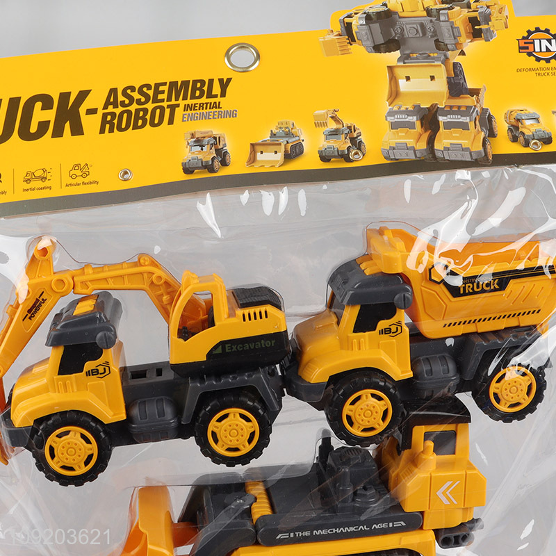 Factory price 5pcs children truck model toys inertial engineering truck toys