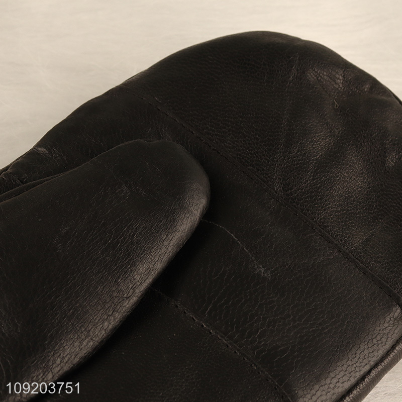 Good Quality Winter Pu Leather Gloves Fleece Lined Warm Cozy Gloves
