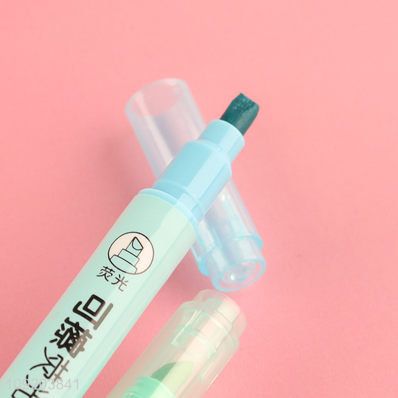 Wholesale 6 Colors Erasable Highlighters Doual Tip Highlighter Pens for Students