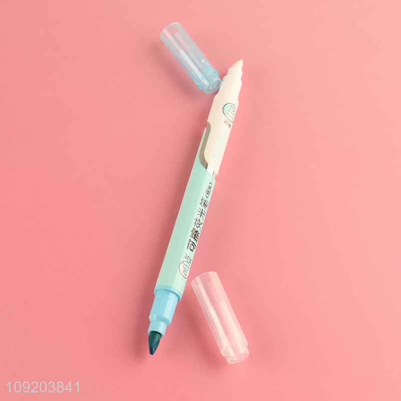 Wholesale 6 Colors Erasable Highlighters Doual Tip Highlighter Pens for Students