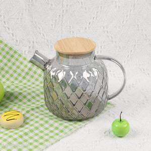 Hot selling home kitchen glass tea kettle tea pot with handle