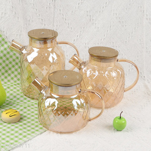 Best selling large capacity glass tea kettle tea pot with handle