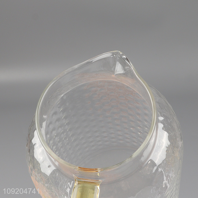 Yiwu market clear glass home kitchen water jug water pot with handle
