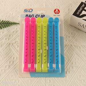 High Quality 6PCS Colorful Plastic Food Snack Bread Bag Sealing Clips