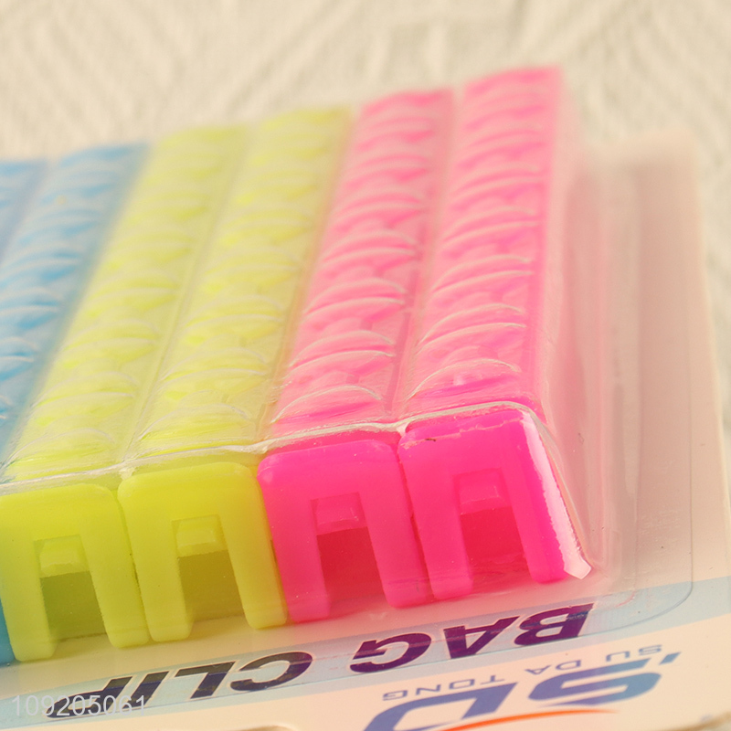 Online Wholesale 6PCS Plastic Food Bag Clips Plastic Bag Sealing Clips