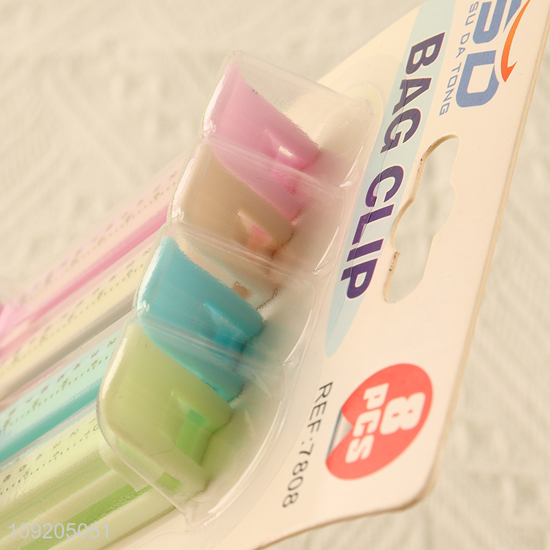 Factory Supply 8PCS Chip Clips Food Bag Clips Plastic Sealing Clips