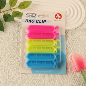 High Quality 6PCS Plastic Chip Clips Bread Clips Food Bag Clips