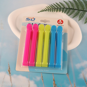 Factory Supply 6PCS Reusable Plastic Sealing Clips Food Chip Bag Clips