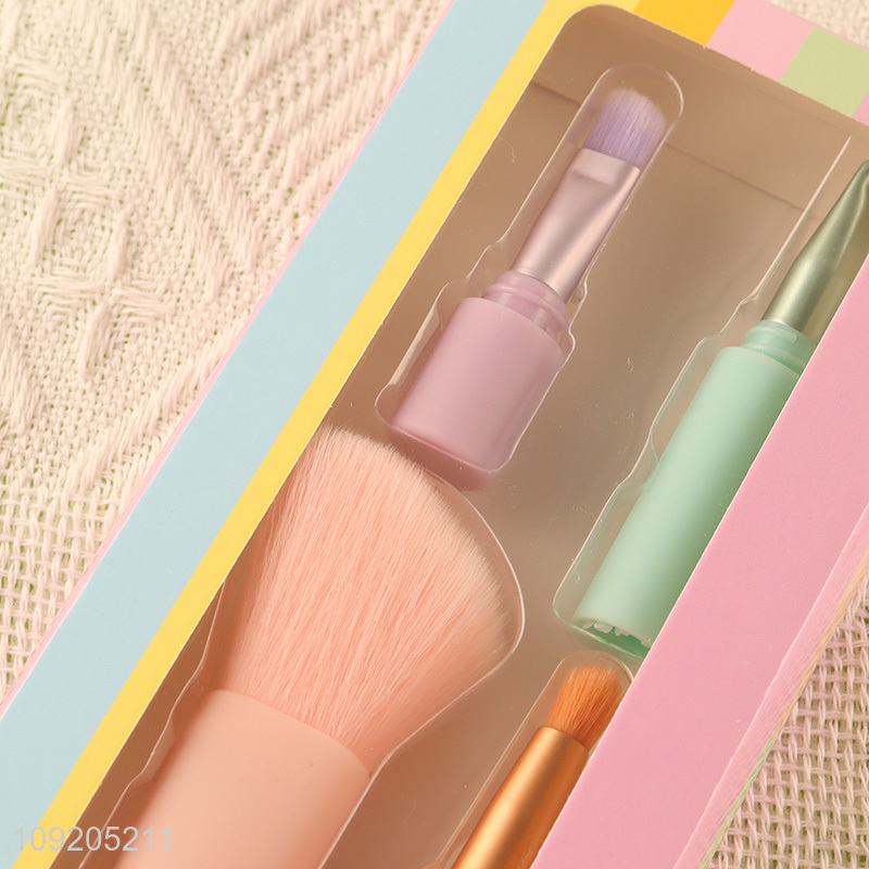 China Wholesale 4-In-1 Travel Makeup Brush Set Cosmetic Brushes Set