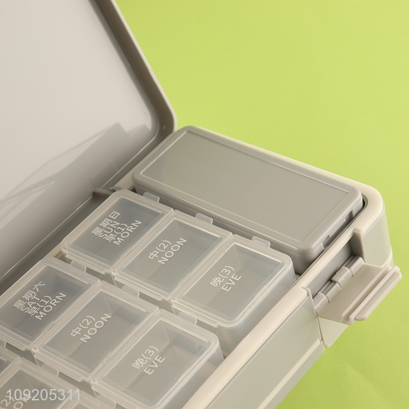 China Imports 7-Day Pill Organizer Portable Double Sided Travel Pill Case