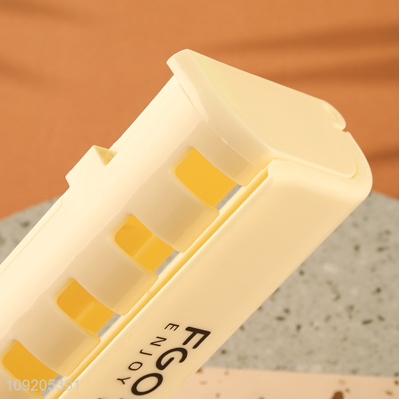 Hot Sale 6 Slots Wall Mounted Plastic Toothbrush Holder Bathroom Accessories