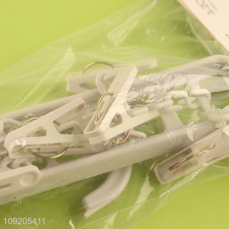 Wholesale Portable Adjustable Clothes Hanger Socks Drying Rack With Clips