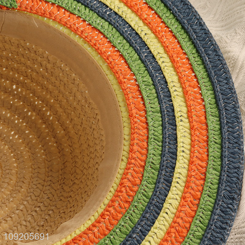 Wholesale Women'S Straw Hat Summer Wide Brim Floppy Beach Sun Hat
